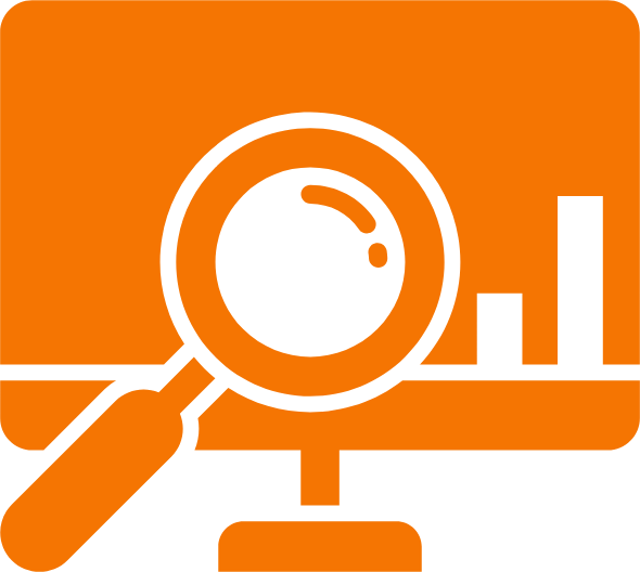 Loupe sur un écran orange